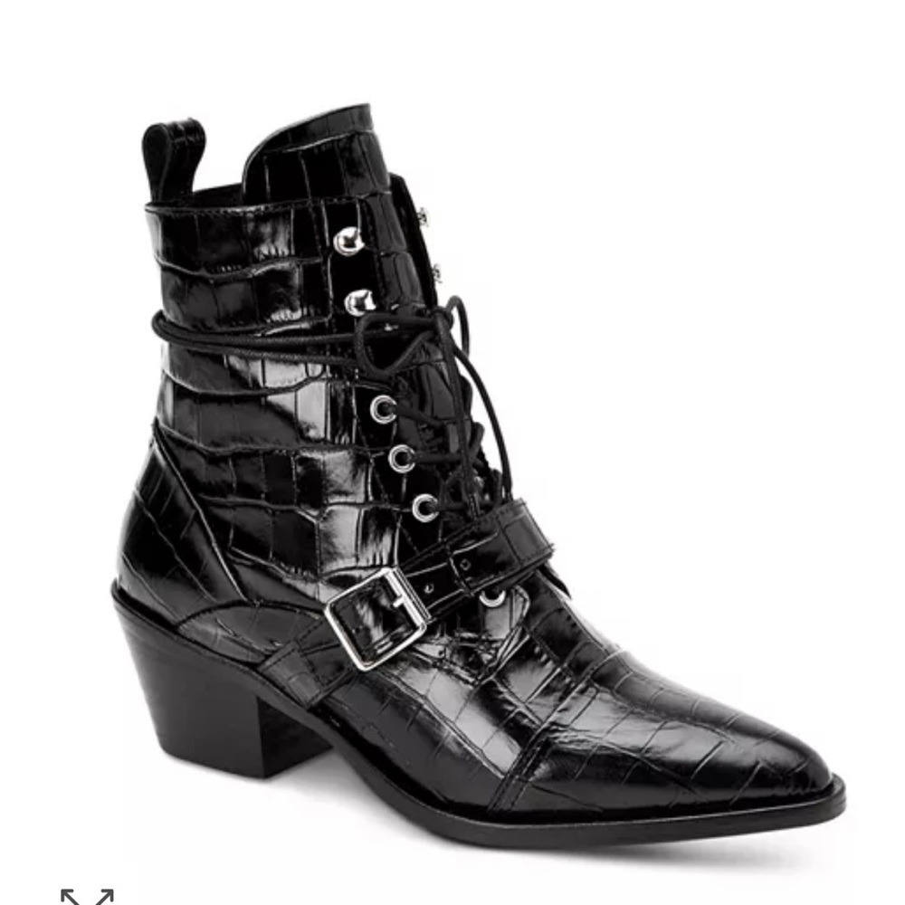 All saint Katy Croc- Embossed booties